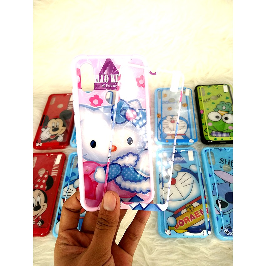 Case Anticrack Diamond Cartoon + Tempered for OPPO/ SAMSUNG/XIAOMI/ VIVO