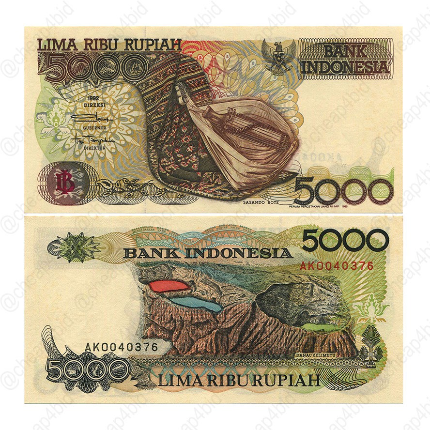 INDONESIA Rp 5000 / 5.000 RUPIAH TAHUN 1992-2001