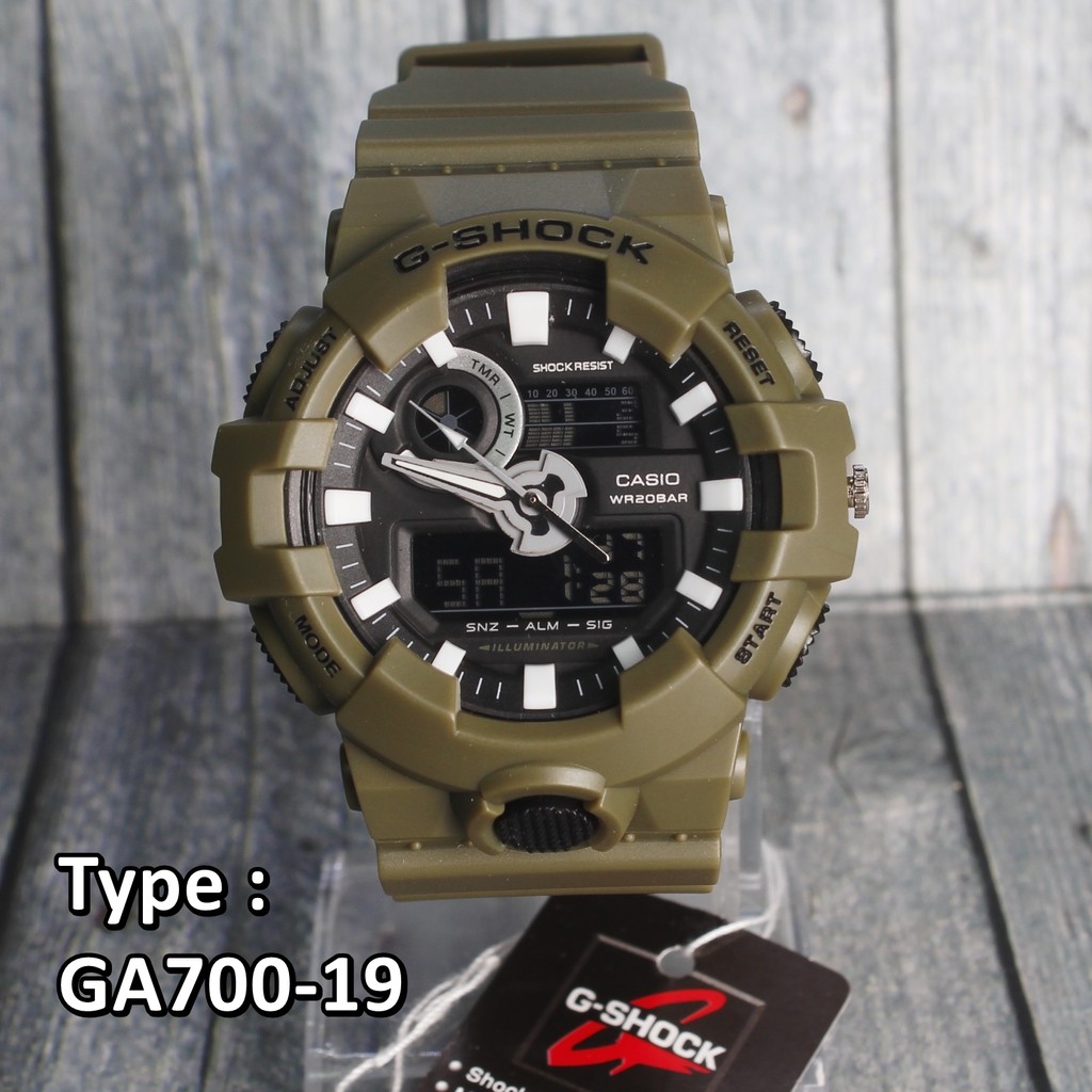 SPECIAL: EDITION  G-Shock Casio GA700 hijau Green army digital LED