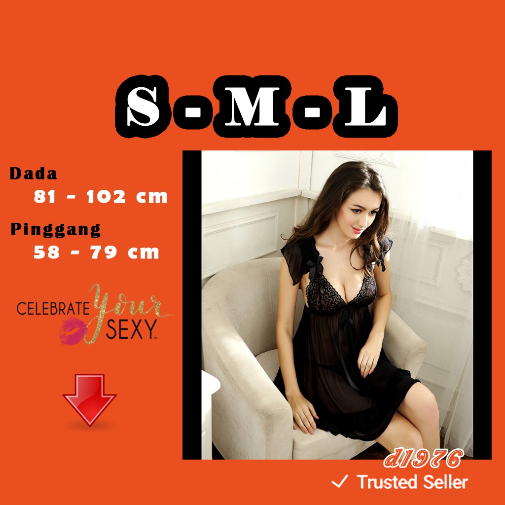 d1976 Lingerie Model Dress Seksi Anggun All Size S M L Baju Tidur Wanita Bahan Nylon Halus A8388