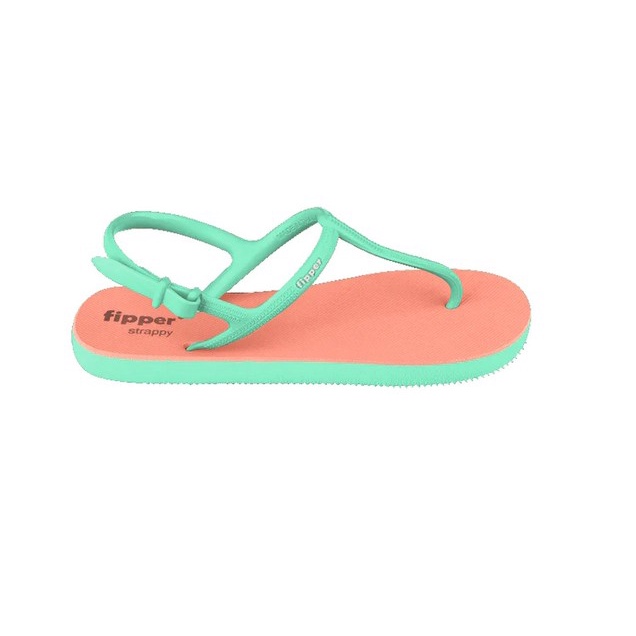 Sandal Fipper Strappy Pink Tulip Green Surf Original