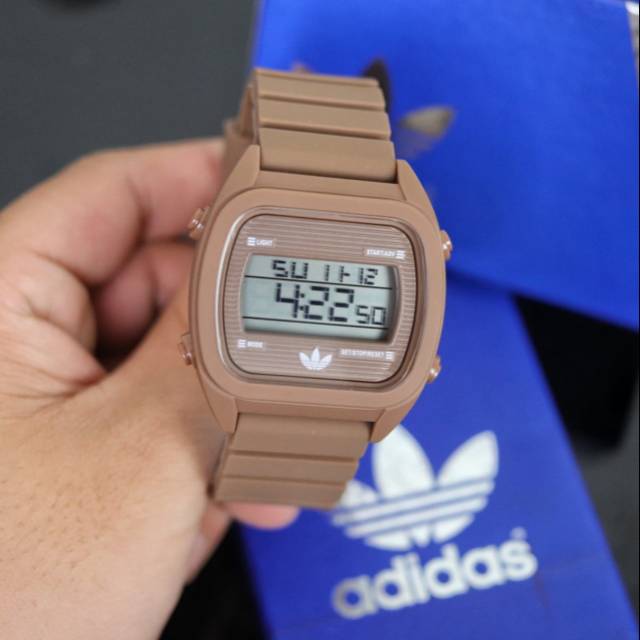 Jam Tangan Sport Murah Adidas coklat unisex pria wanita digital segi antiair/Fashion cwo cwe/