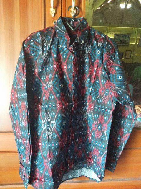 Ameliashop16 Kemeja Batik Pendek Songket M L Xl Xxl Xxxl