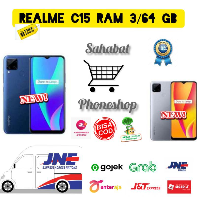 REALME C15 RAM 3/64 GB BERGARANSI