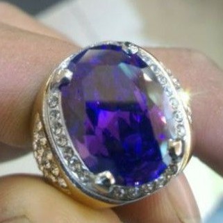 cincin batu kecubung amethys cutting