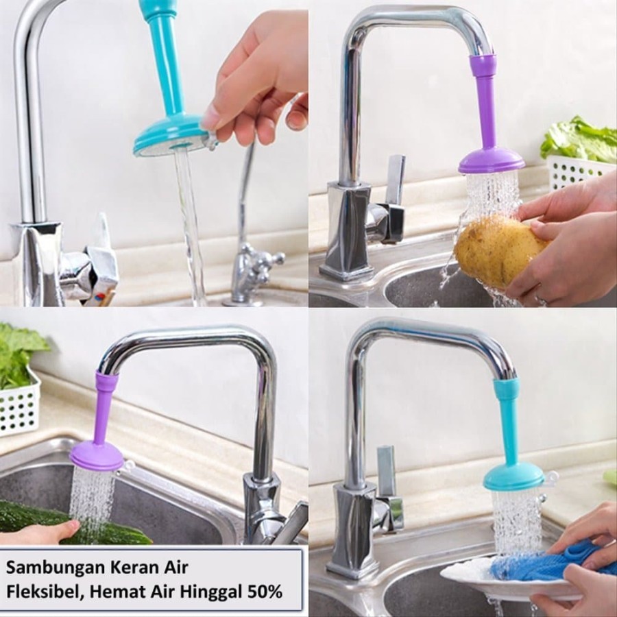 Sambungan Keran Dapur Cuci Piring Elastis - Fleksibel Faucet Extender