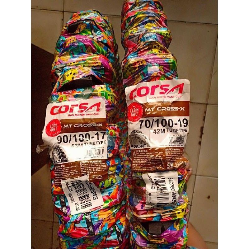 ban trail/cros mt cross-x ring 17/19 sepasang dpn dan blkg 90-100/17 dan 70/100-19