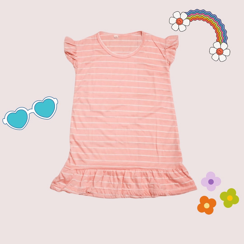 BabynKids - Dress Motif Anak / Dress Ruffle Anak Perempuan / Ruffle Dress Anak Perempuan / Dress Anak Perempuan / Daster Anak Perempuan /  Dress Babydoll Anak Perempuan / Dress Mermaid Anak Cewek