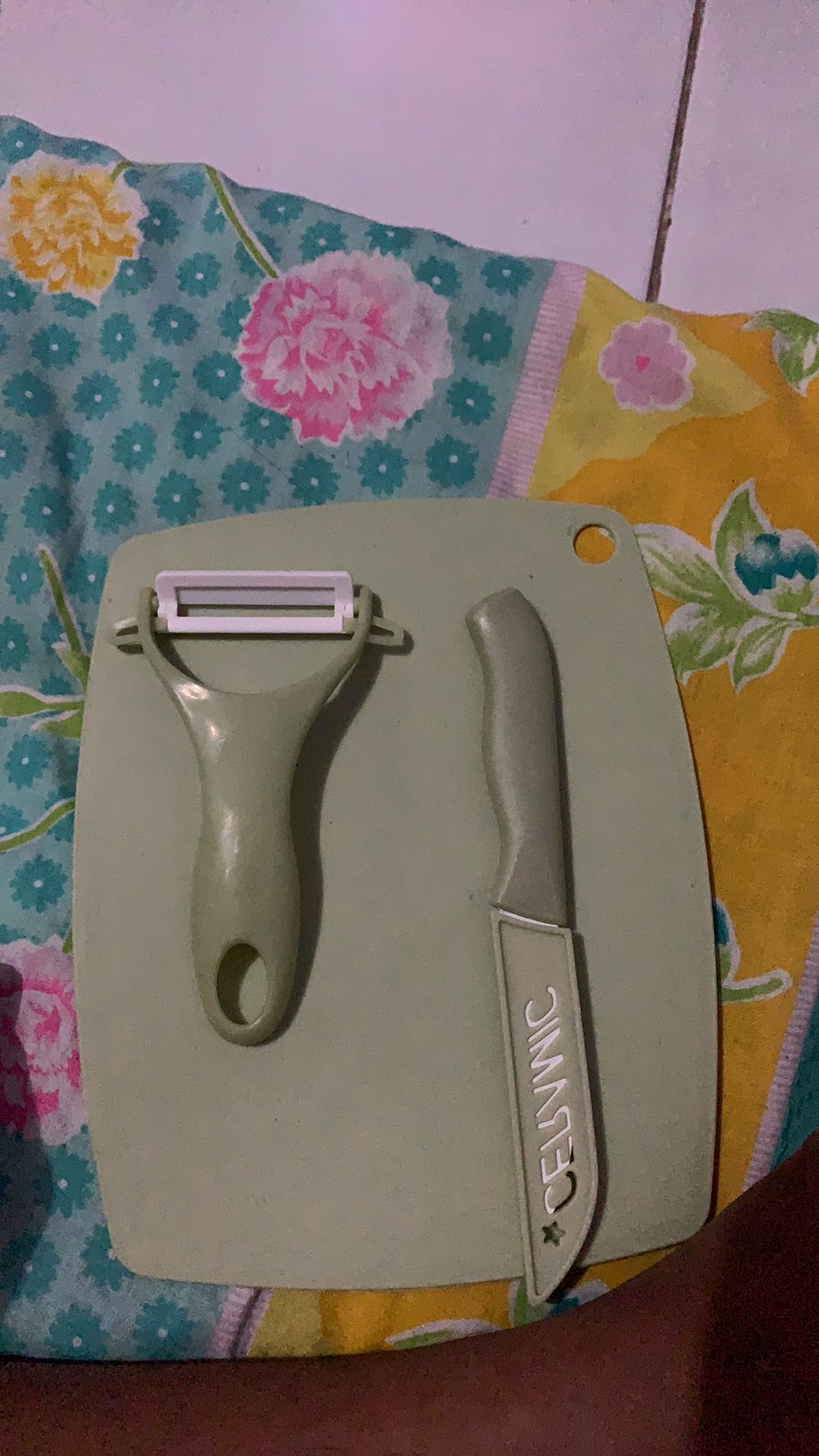 Pisau Set Keramik / 3 In 1 Pisau Set Talenan / Serutan Buah / Alat Set Dapur