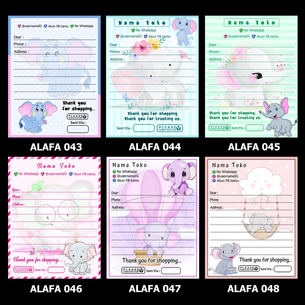 

Alafaproject 043-048 Stiker Pengiriman - Shipping Stiker - Label Pengiriman - Stiker Custom - Label Alamat Online Shop