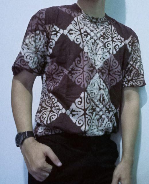 Kaos Batik Cap Kotak Kaos Batik Adem Nyaman Murah Kaos Oneck Kaos Grosir