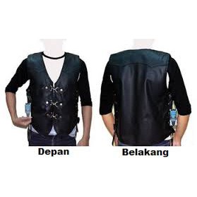 Jaket kulit Rompi pria jakt kulit rompi Sintetis,Jaket rompi  semi kulit jaket rompi motor pria