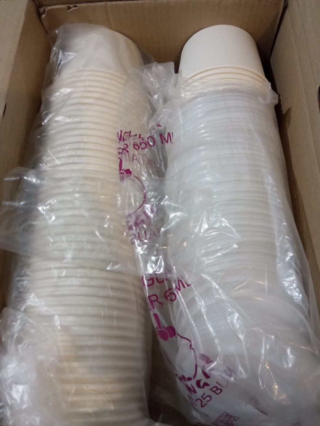 Paper Bowl 800ml + Tutup Putih / Mangkok Kertas 800ml Food Grade