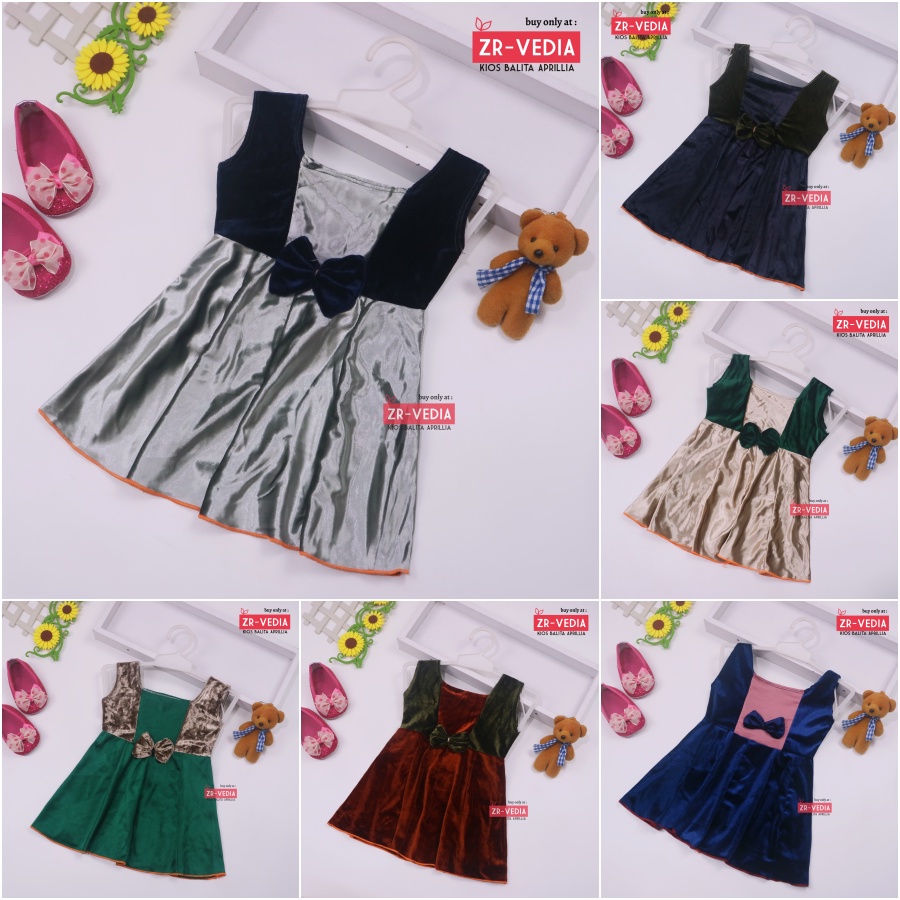 (0-6 Bulan) Dress Clairine Baby New Born / Dress Anak Perempuan Pakaian Bayi Baju Yukensi Motif kiosbalitaaprilia