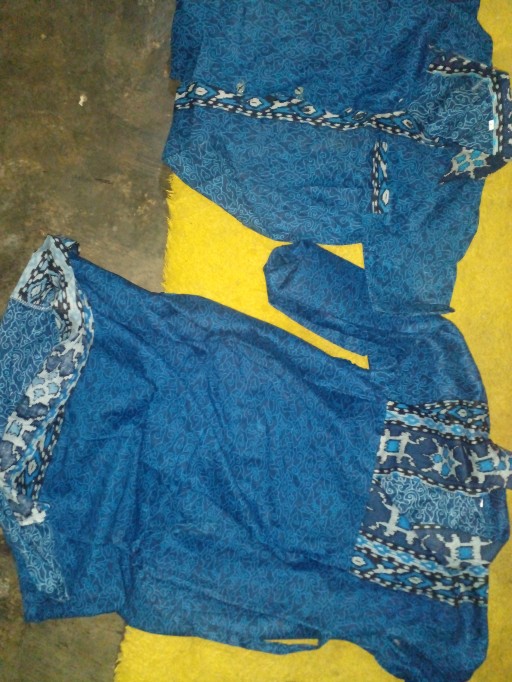 Batik Couple Keluarga Sania Ruffle Ori Ndoro Jowi Dnt Mega Mendung Biru