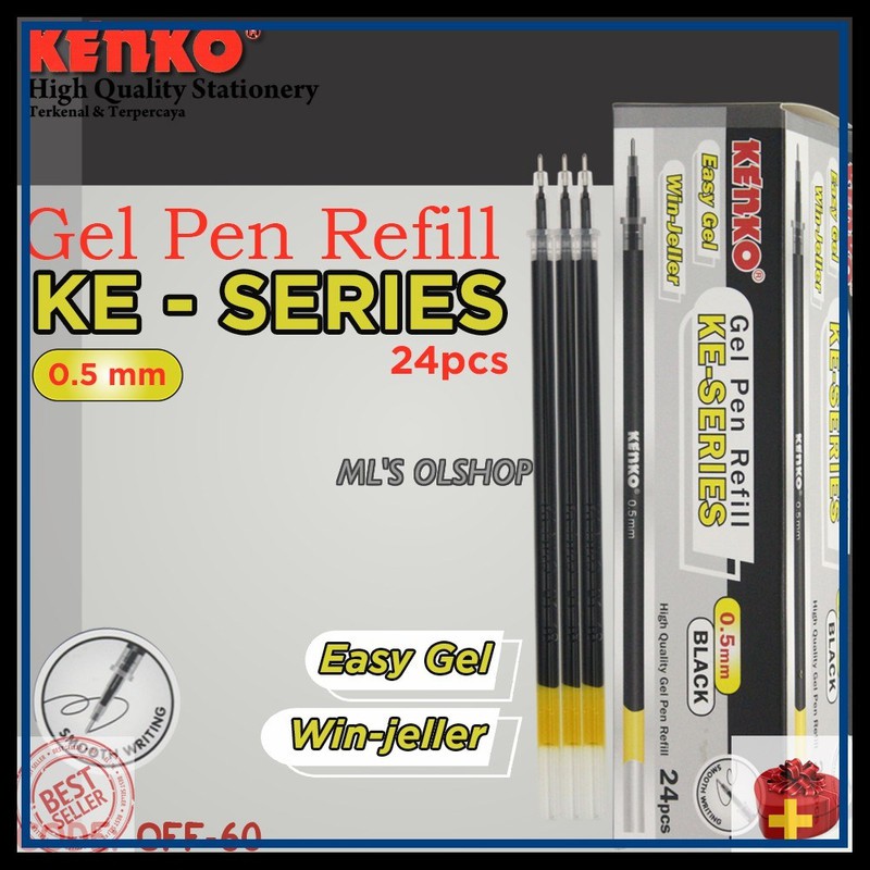 

REFILL KENKO ISI PULPEN GEL 0,5 MM KE-SERIES TINTA HITAM YST042