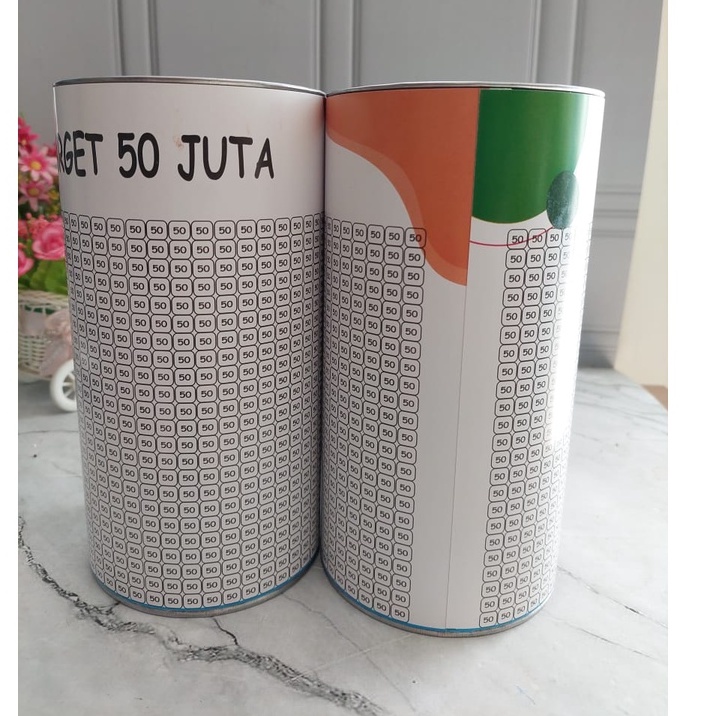 Celengan Target 50 Juta buka tutup 50k jumbo Permanen
