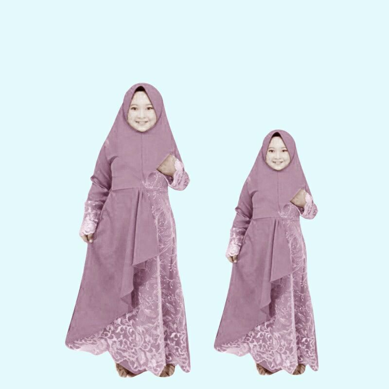 [New] Indahlla Kid 1-13Thn / Gamis Brukat Anak/ Premium/ Couple/ Seragam