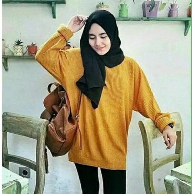 Baju Atasan Wanita BOXY RAJUT PREMIUM JUMBO Atasan Rajut Wanita Boxy Sweater