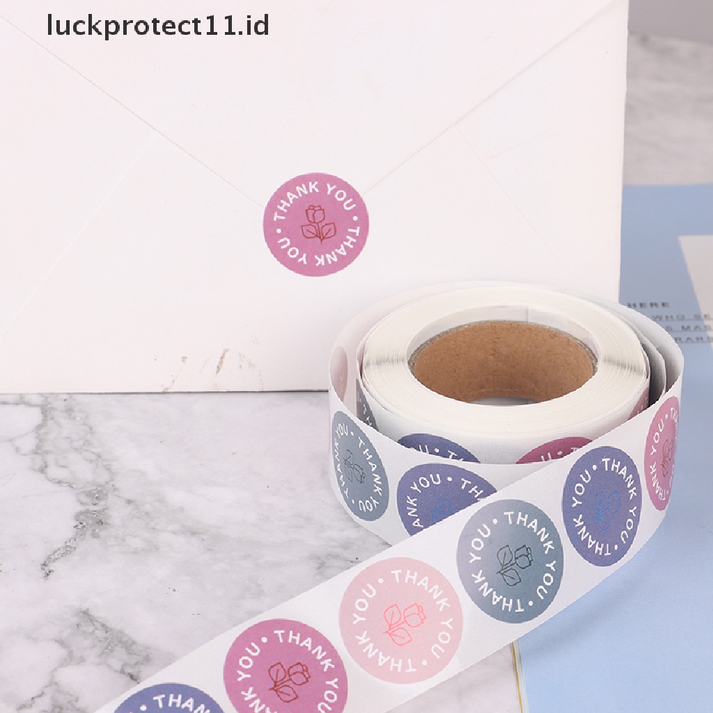 500 Pcs Stiker Label Gulung Motif Bunga thank you Untuk Dekorasi Buku Scrapbook