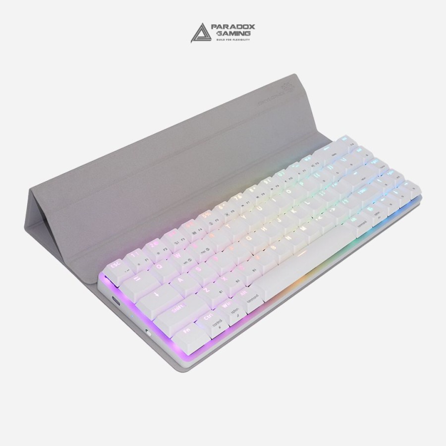 Paradox Gaming ZX68 White LowProfile Hotswap Bluetooth Gaming Keyboard