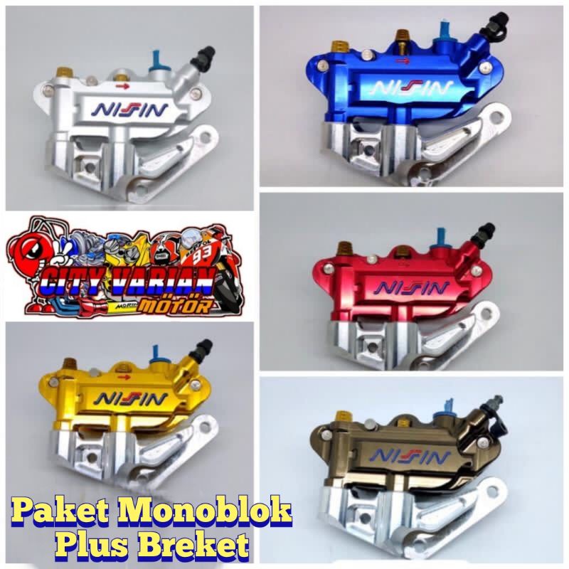 KALIPER MONOBLOK 4 PISTON NINJA PLUS BREKET NINJA NINJA RR SATRIA FU 150 NINJA 150 RR BREKET MONOBLOK NINJA