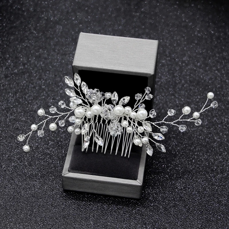 1Pc Fashion Elegant Crystal Pearl Hair Combs For Bridal Wedding