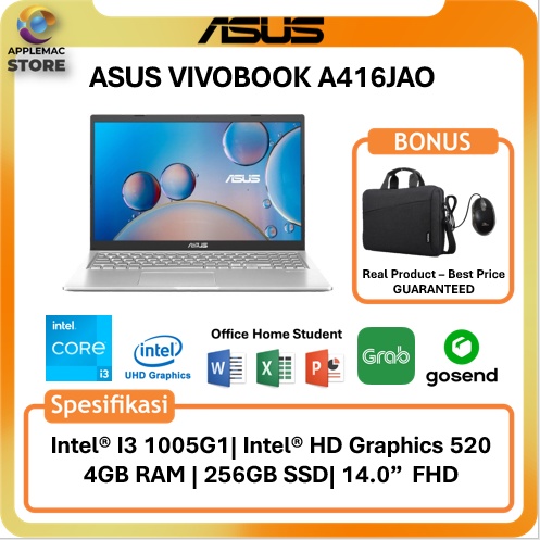 ASUS A416JAO FHD326 I3 1005G1 4/8GB 256/512GB SSD W11 OHS 14.0FHD BLIT