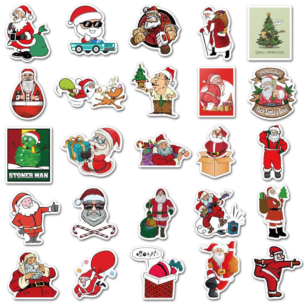 Stiker Koper Nanas Segar DIY Notebook Santa Claus Kotak Dekorasi Kartun Label