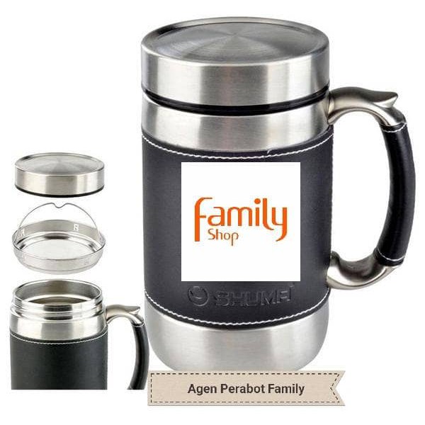 SHUMA VACUUM MUG BG 600 ML LEATHER MUG STAINLESS STEEL