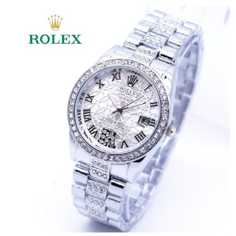 BAJ JAM TANGAN ROLEX RANTAI PLAT MADU JAM TANGAN MURAH WANITA RX012