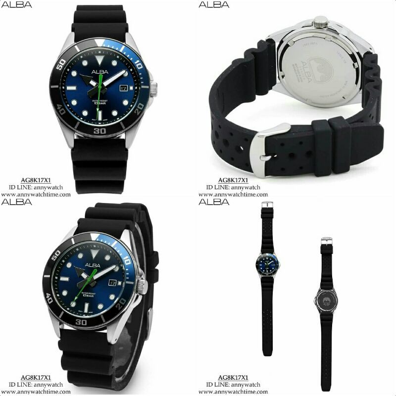 JAM TANGAN ALBA,Type=AG8K17X1,Hitam ORIGINAL.