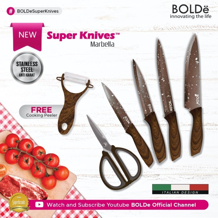 PISAU BOLDE SUPER KNIFE MARBELLA PISAU SET ISI 6 / PISAU SET DAPUR