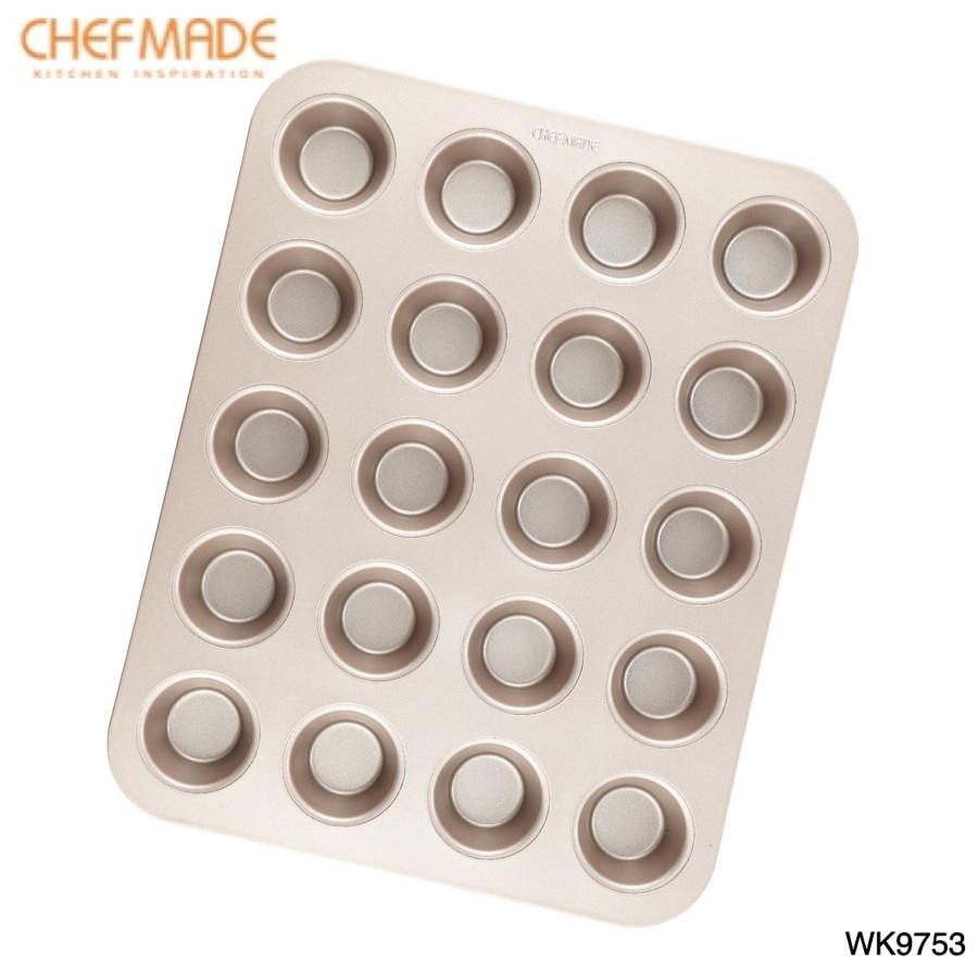 Chefmade WK9753 mini muffin bake pan 20 cups - Loyang cupcake Mini