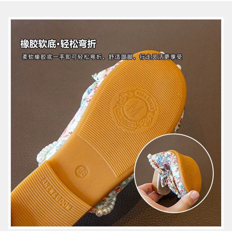 [Brandedbaby] 26-36 SEPATU SENDAL SELOP ANAK PEREMPUAN IMPORT / SEPATU ANAK FASHION IMPORT TERBARU MOTIF BUNGA MUTIARA