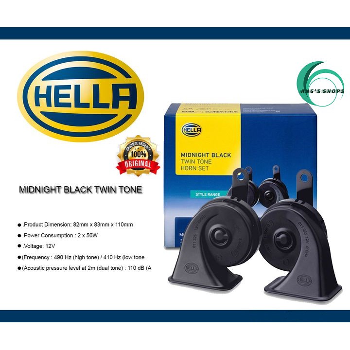 Klakson Hella Midnight Black Twin Tone 12v Original Termurah Terlaris MOBIL MOTOR