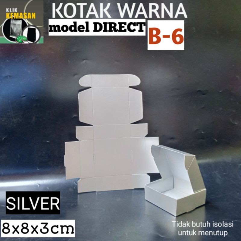 

Isi 36pcs KOTAK AKSESORIS B-6 SILVER TEMPAT SOUVENIR PILLOW BOX KARDUS BUNGKUS KADO
