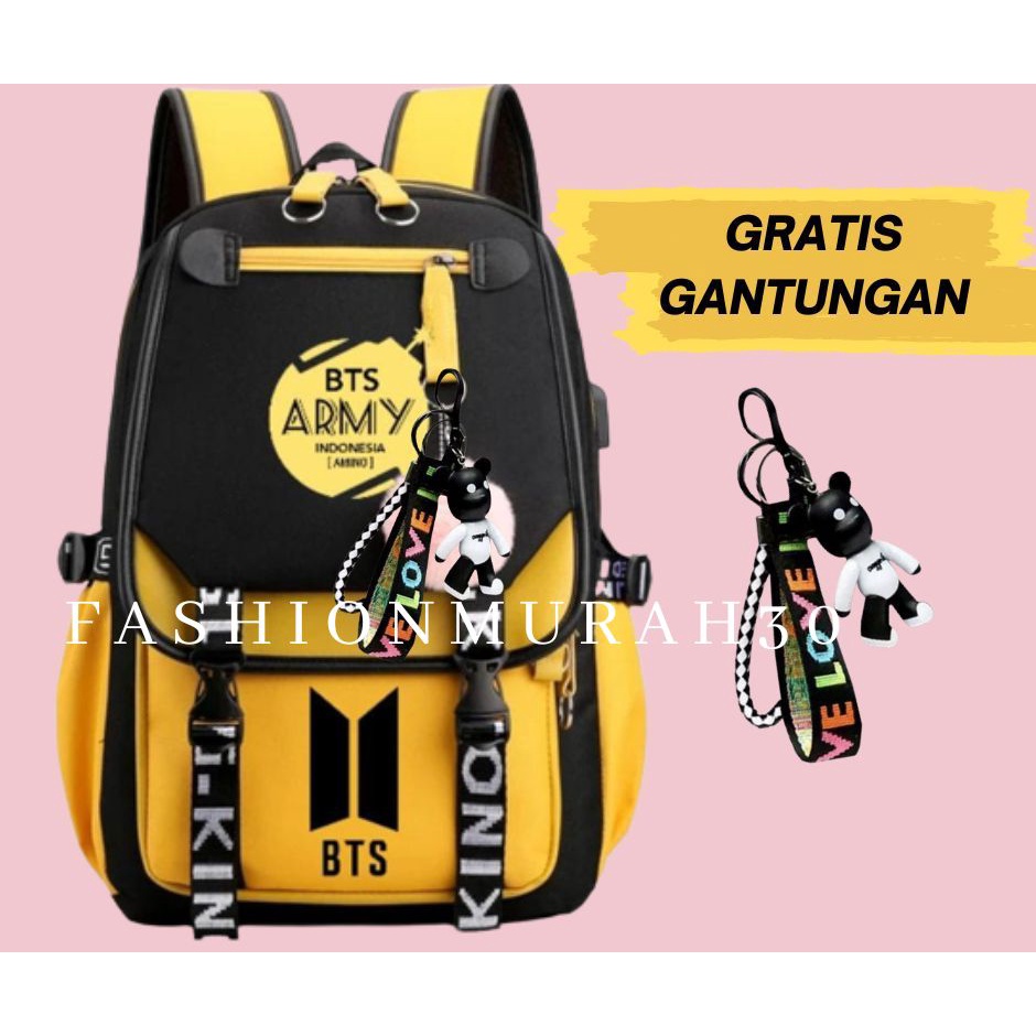 GRATIS GANTUNGAN - Tas Sekolah Wanita KPOP Backpack Anak Perempuan