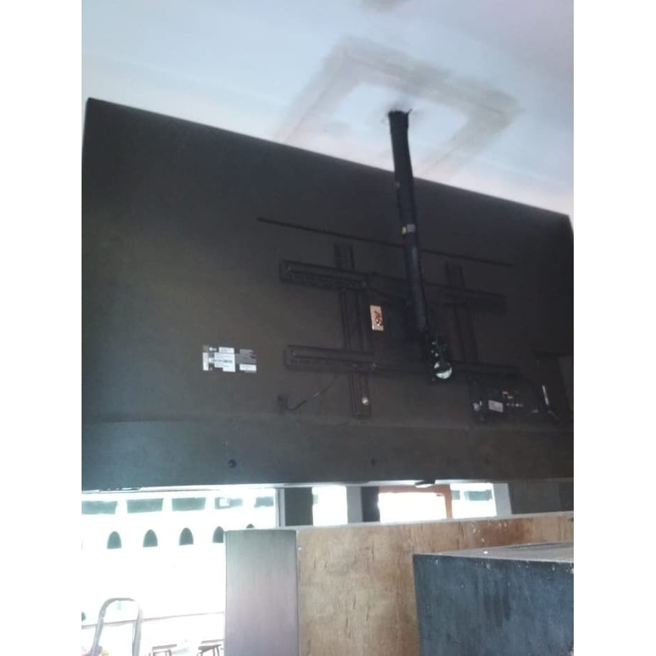 Bracket plafon/Gantung TV Plus pasang 65 Inch 24 Jam Jadetabek