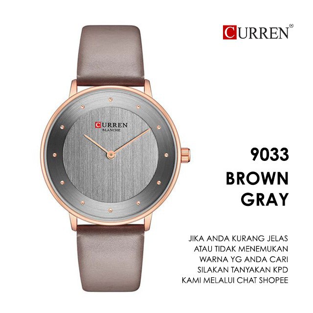 CURREN 9033 Jam Tangan Wanita Analog Tali Kulit WATCHKITE WKOS