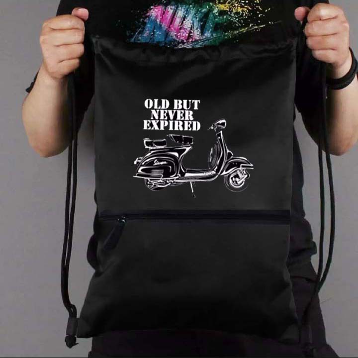 Tas Ransel Serut Drawstring Resleting Gymsack Gambar Vespa / Futsal NEW STRINGBAG / [BISA COD]