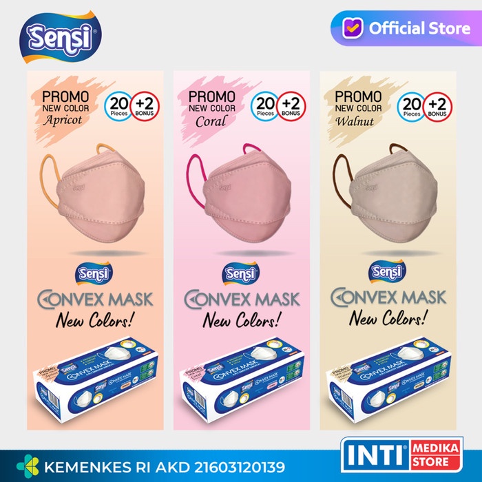 Sensi - Convex Mask 4D 4 Ply New Colour Masker Sensi Earloop #98