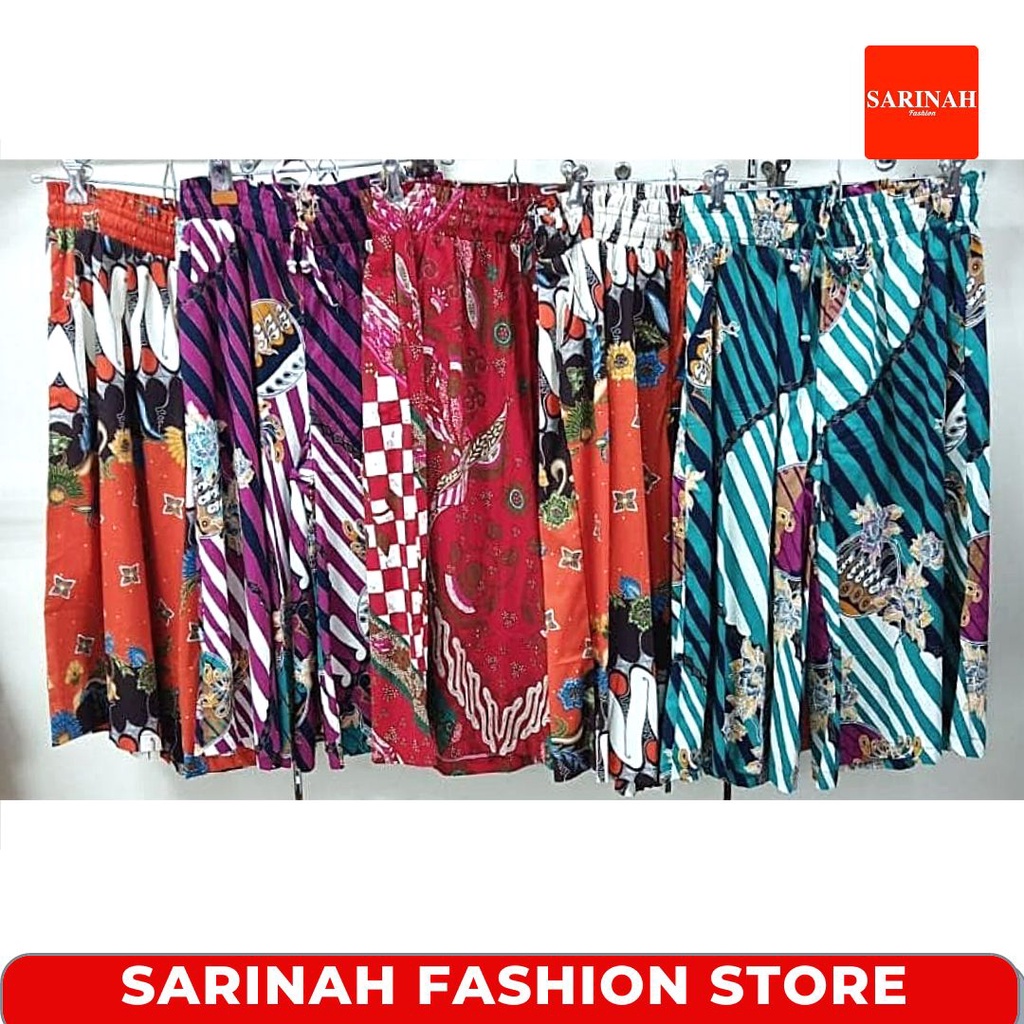Celana Batik Wanita 7/8 Katun Pinggang Karet