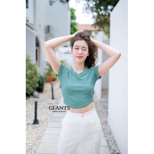 ATASAN GIANTS BASIC MODEL V NECK CROP IMPORT BANGKOK (BJGB327)