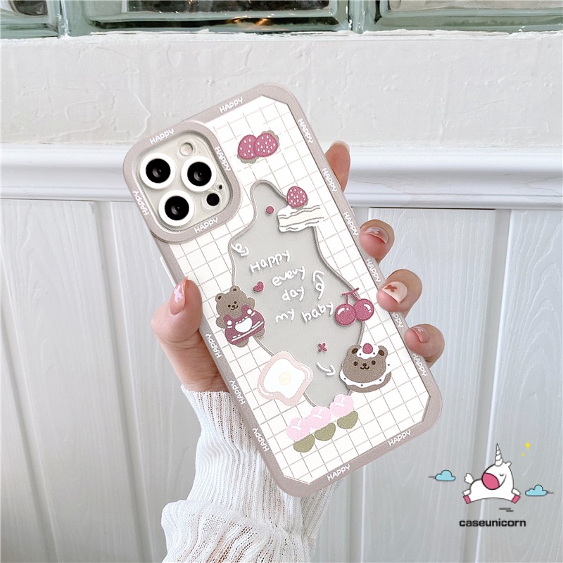 Case Beruang Lucu Lembut Transparan Infinix Note 12 G96 12 10 Pro 12 2023 Smart 5 6 4 Plus Hot 10 9 11 12 Play Hot 10 8 9 20 12i 20s 10s 10t 11s 10s NFC Lovely Rabbit Kue Sarung Cherry