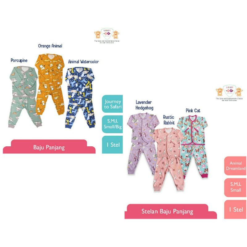 LIBBY Stelan Baju Panjang (Kancing depan) Jouney to Safari / Animal Dreamland Series
