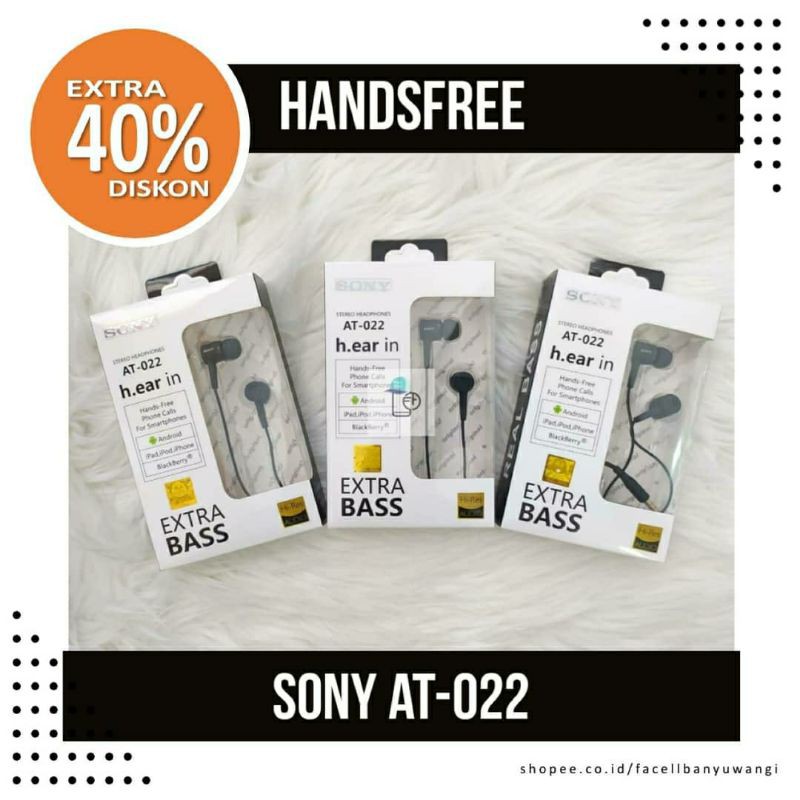 HEADSET HANDSFREE EARPHONE MURAH SONY AT-022 TERMURAH