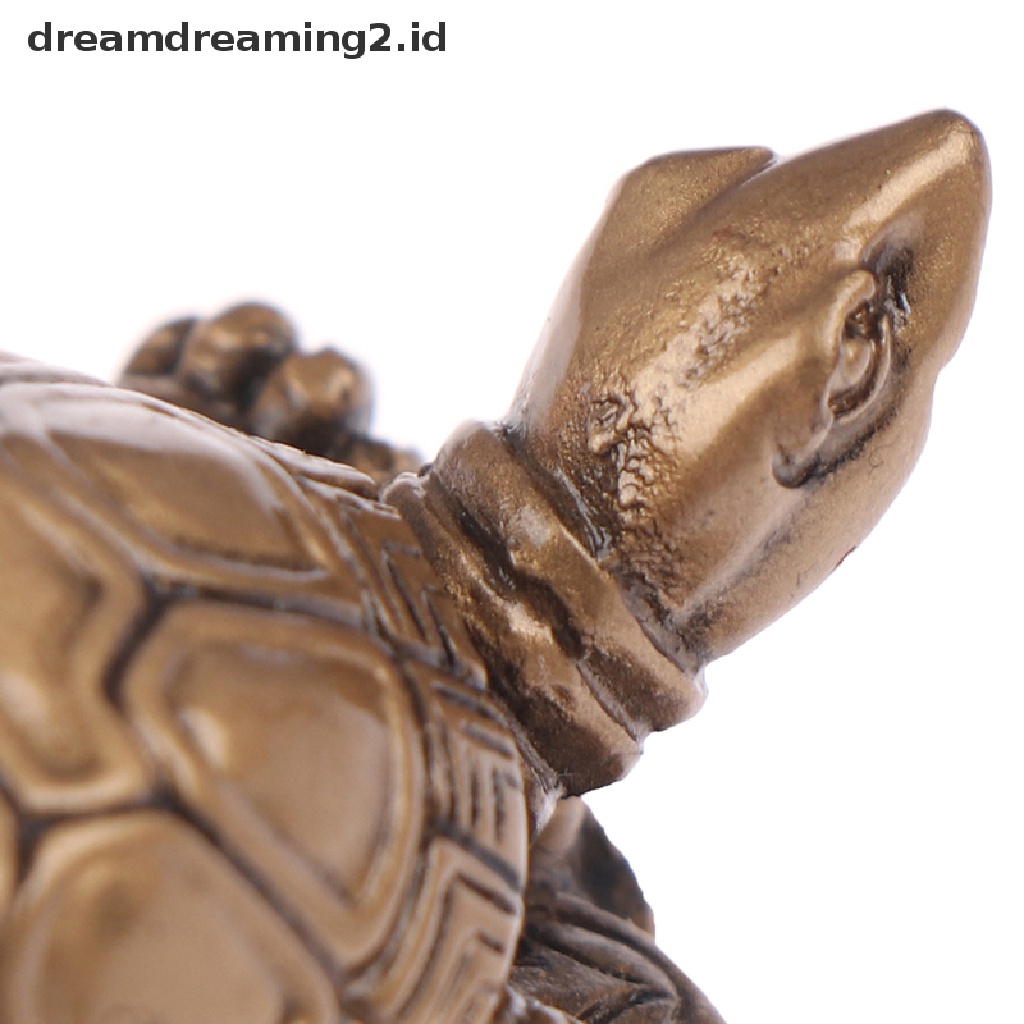 Ornamen Desain Kura-Kura Feng Shui Bahan Resin Tembaga