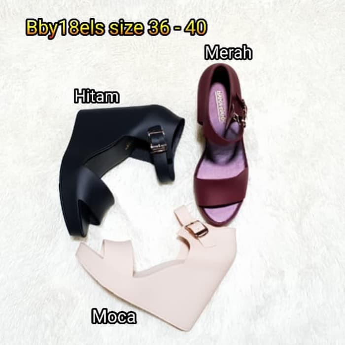 jelly sandal wanita Bara bara import sendal karet wedges bby18els
