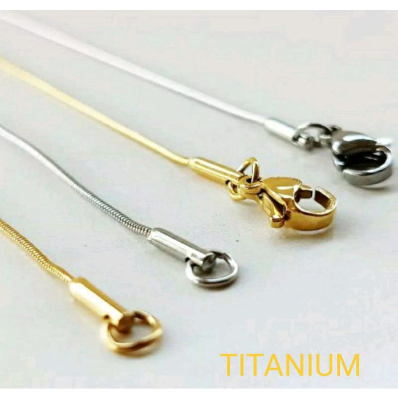 Kalung Titanium Pria/Wanita Motif Bulat Anti Karat